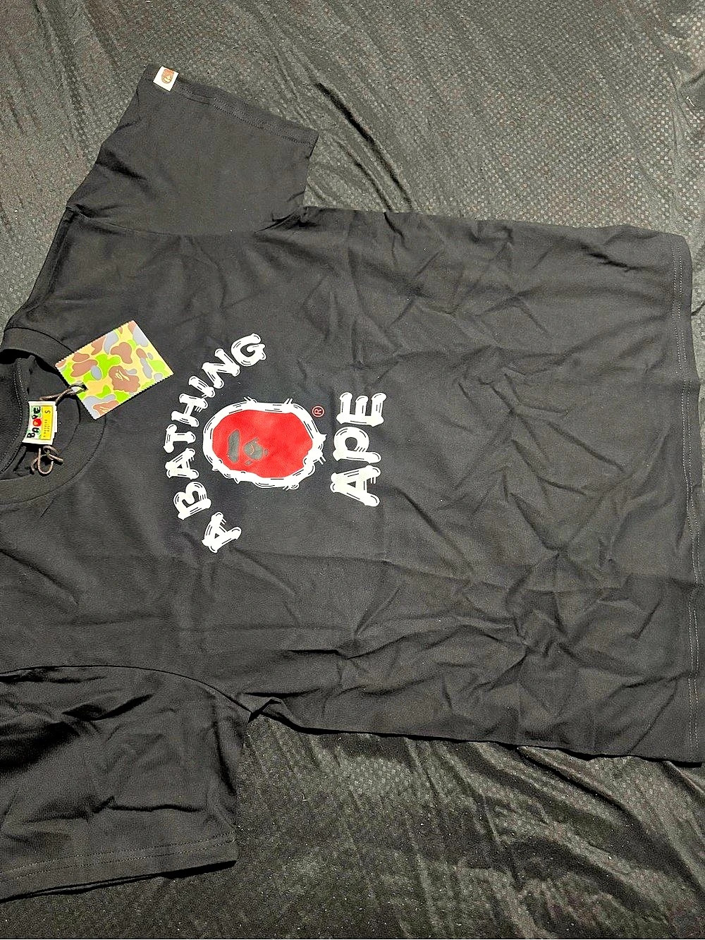 A Bathing Ape BAPE Color Camo Big Ape Head Tee Black/Red Graphic Short Sleeve